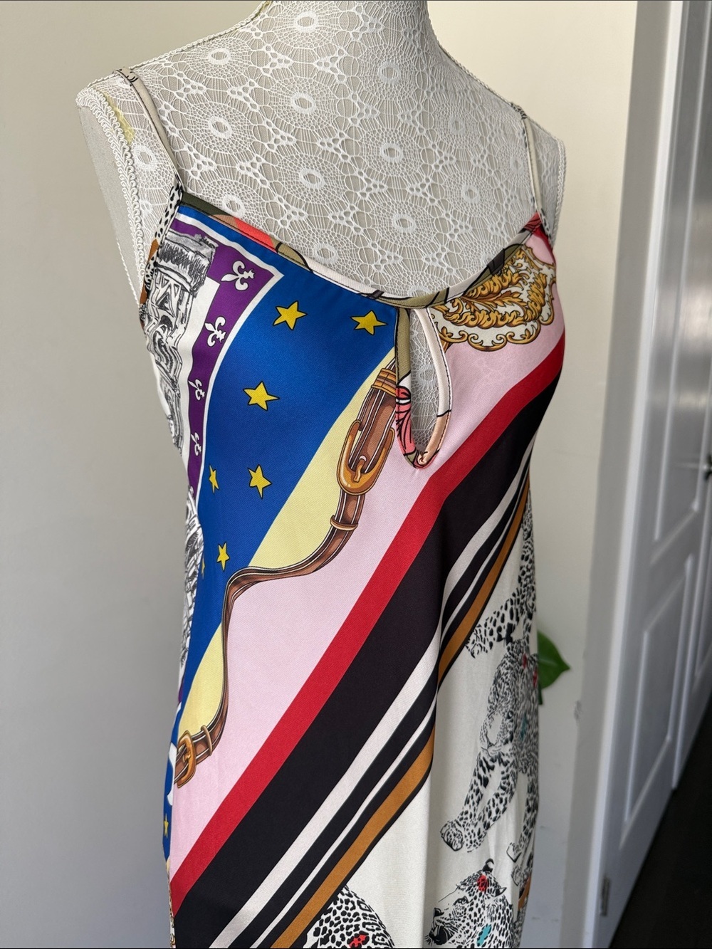 Multi-Color Tiger Printed Maxi Dress - Picture 2 of 6